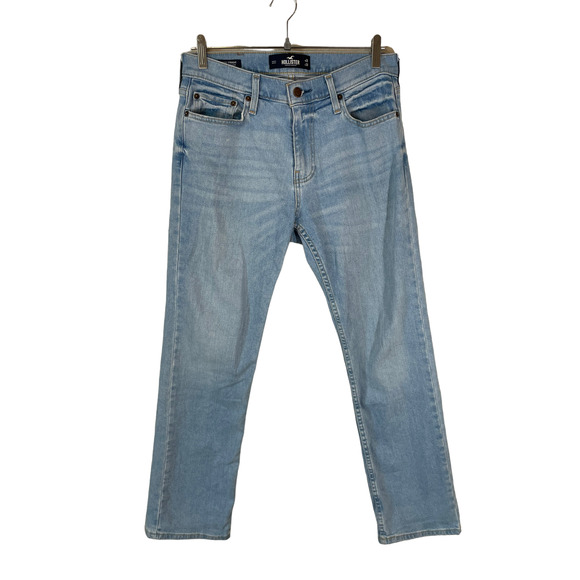 Hollister Jeans Hollister Mens Classic Straight Jeans Light Wash